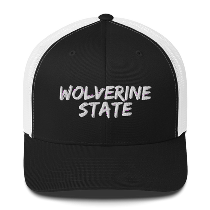 Michigan 'Wolverine State' Trucker Hat (Angry Brush Font)