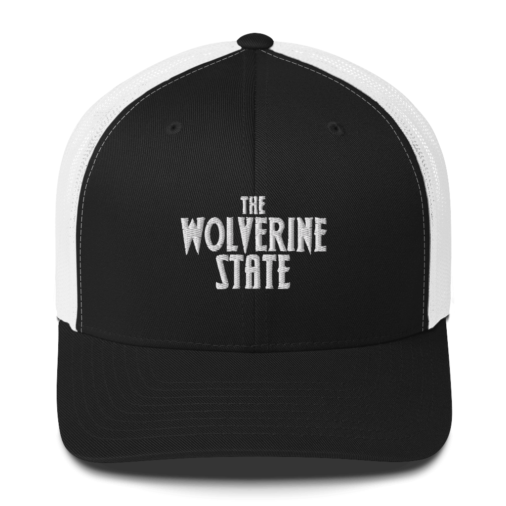 Michigan 'The Wolverine State' Trucker Hat (Vicious Mustelid Font)