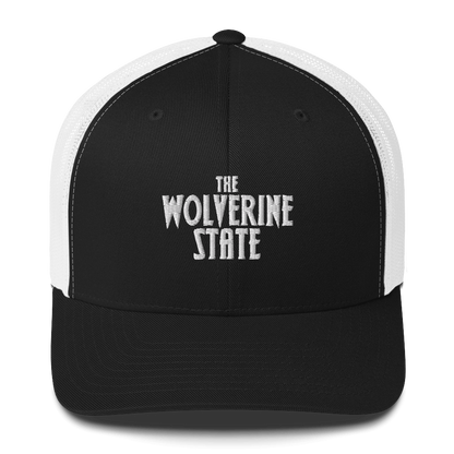 Michigan 'The Wolverine State' Trucker Hat (Vicious Mustelid Font)