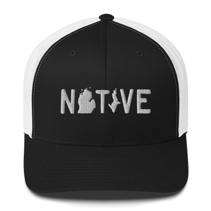 Michigan 'Native' Trucker Hat (Licence Plate Font)