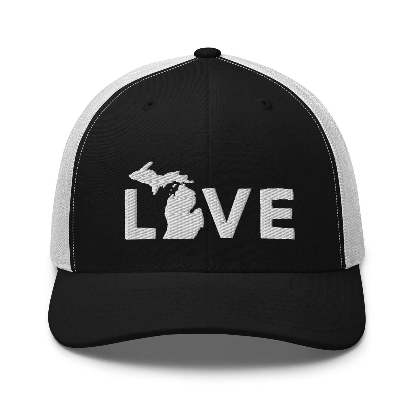 Michigan 'Love' Trucker Hat (Geometric Sans Font)