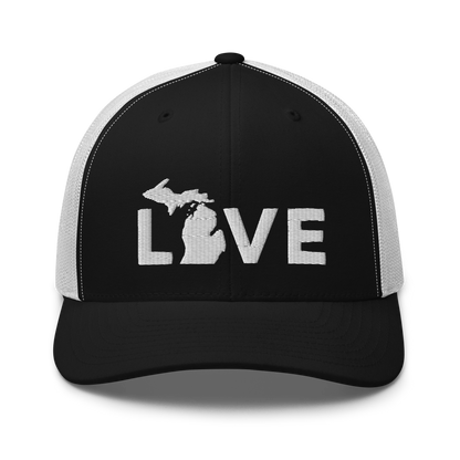 Michigan 'Love' Trucker Hat (Geometric Sans Font)