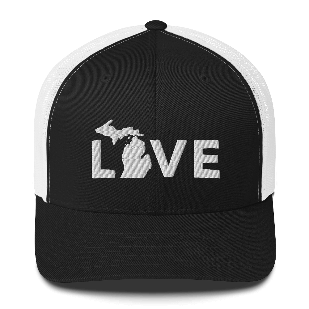 Michigan 'Love' Trucker Hat (Geometric Sans Font)