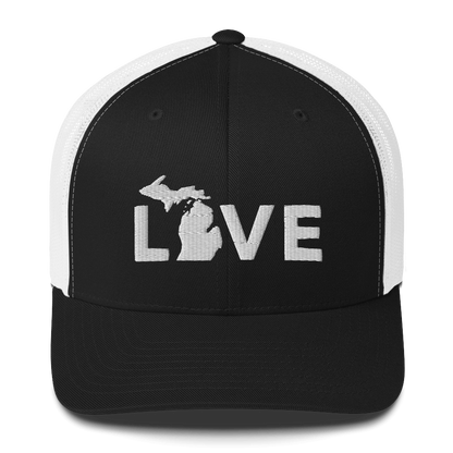 Michigan 'Love' Trucker Hat (Geometric Sans Font)