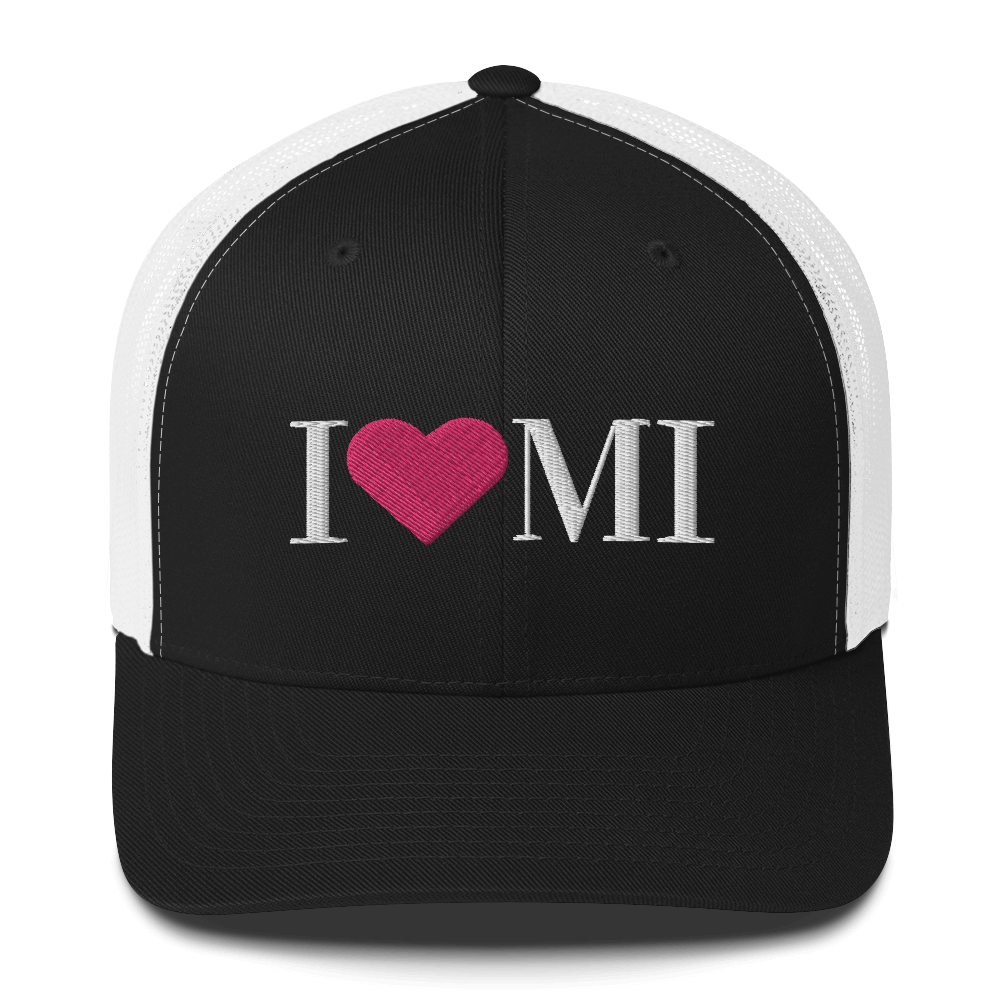 Michigan 'I ❤️ MI' Trucker Hat (Didone Font)