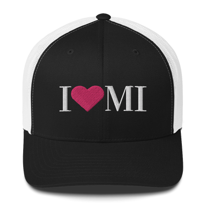 Michigan 'I ❤️ MI' Trucker Hat (Didone Font)