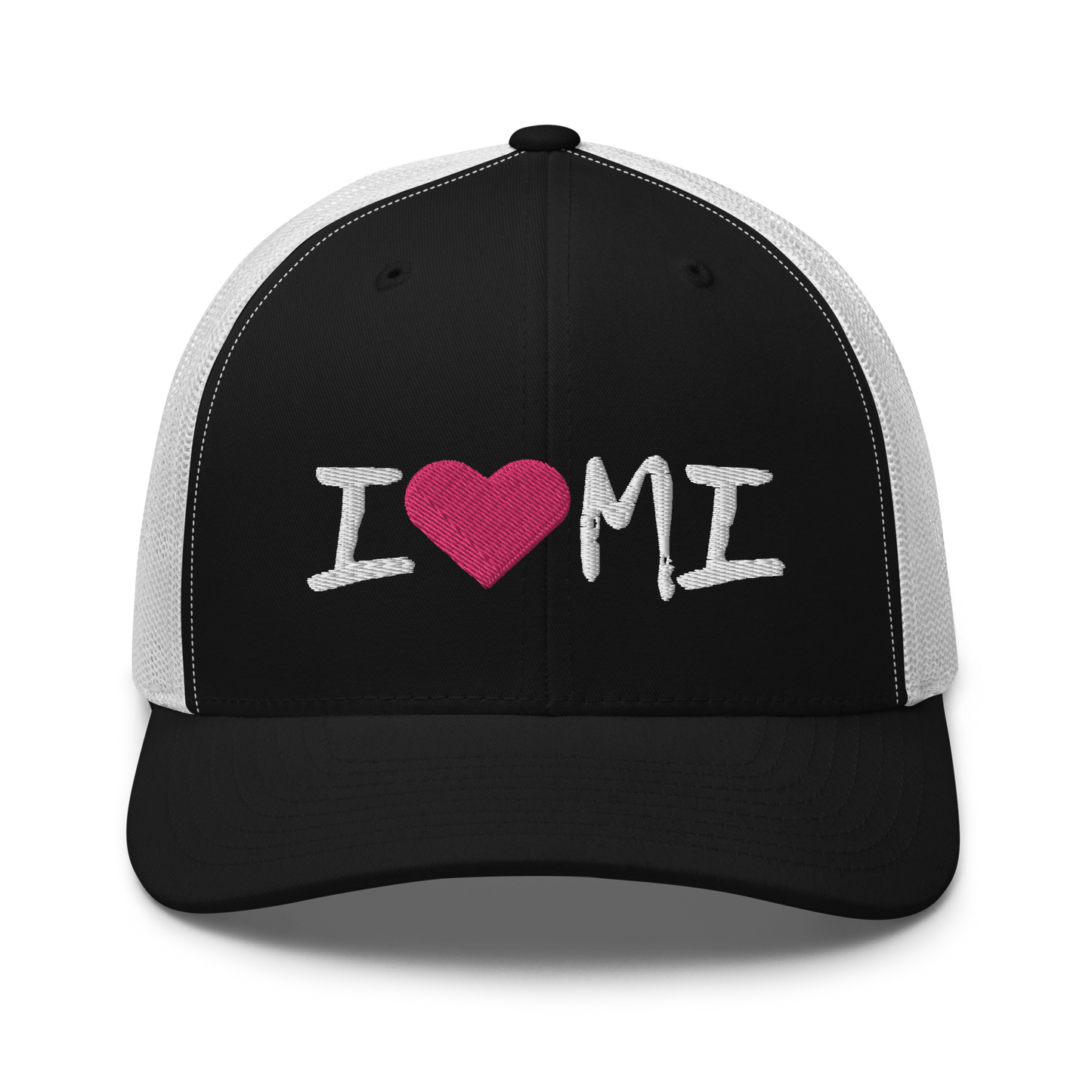 Michigan 'I ❤️ MI' Trucker Hat (Brush Font)