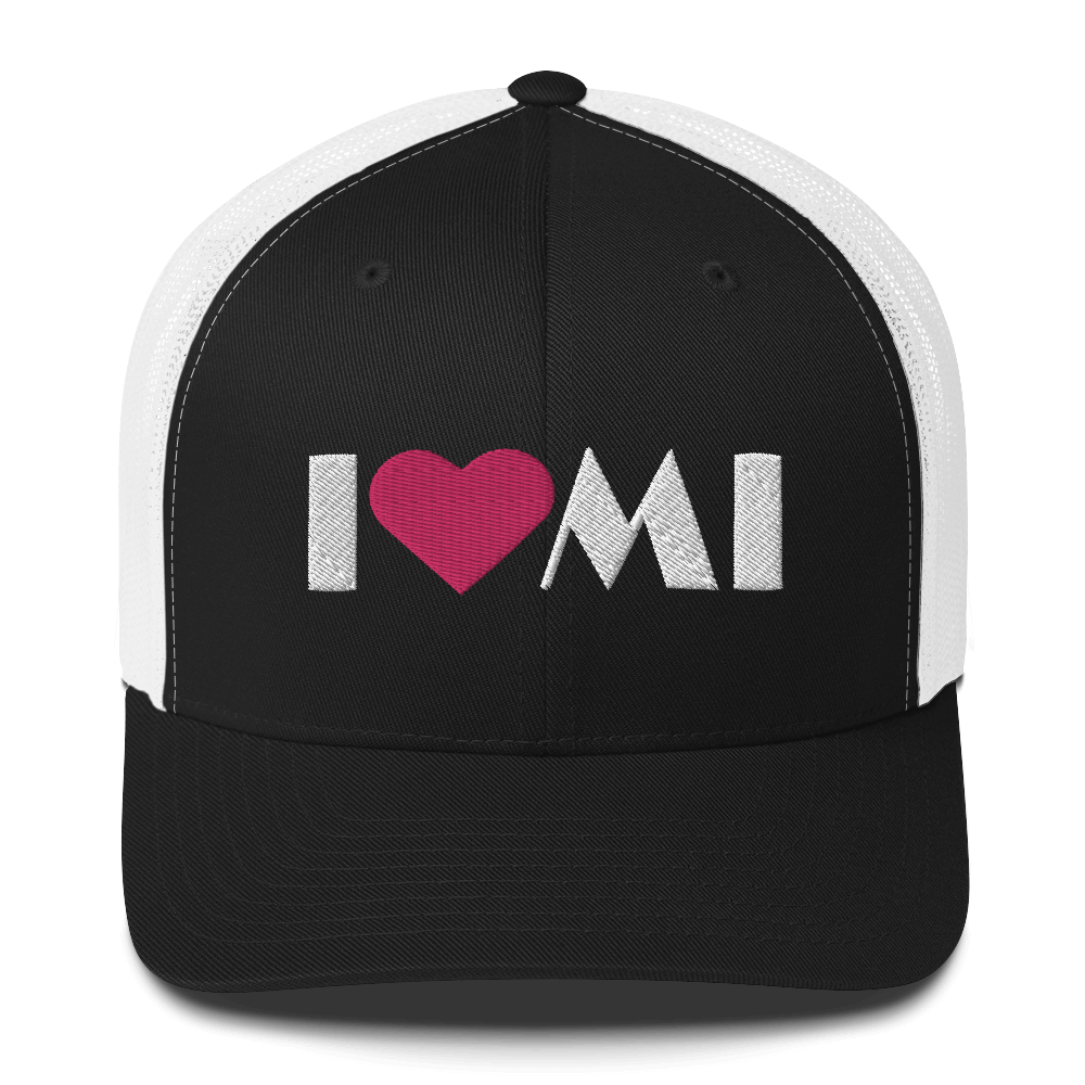 Michigan 'I ❤️ MI' Trucker Hat (Art Deco Font)