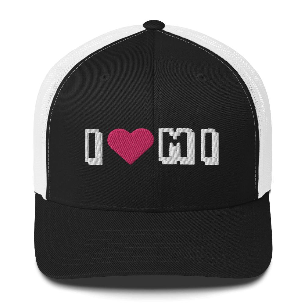 Michigan 'I ❤️ MI' Trucker Hat (Arcade Font)