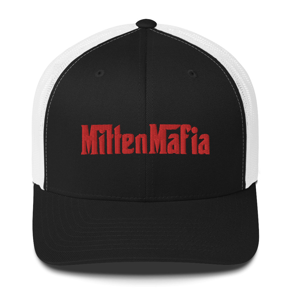 Michigan 'MittenMafia' Trucker Hat (Gangster Font) | Red Embroidery