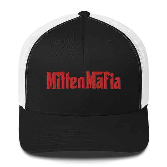 Michigan 'MittenMafia' Trucker Hat (Gangster Font) | Red Embroidery