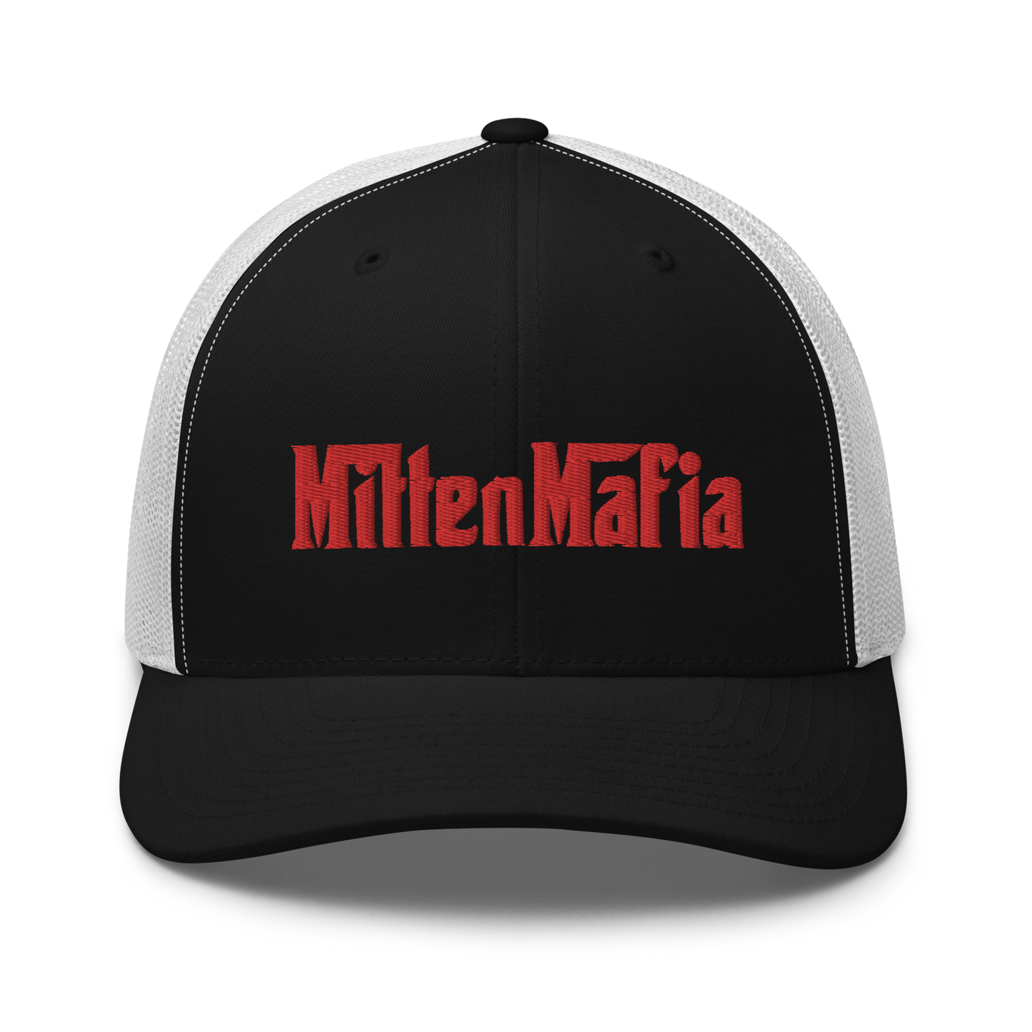 Michigan 'MittenMafia' Trucker Hat (Gangster Font) | Red Embroidery