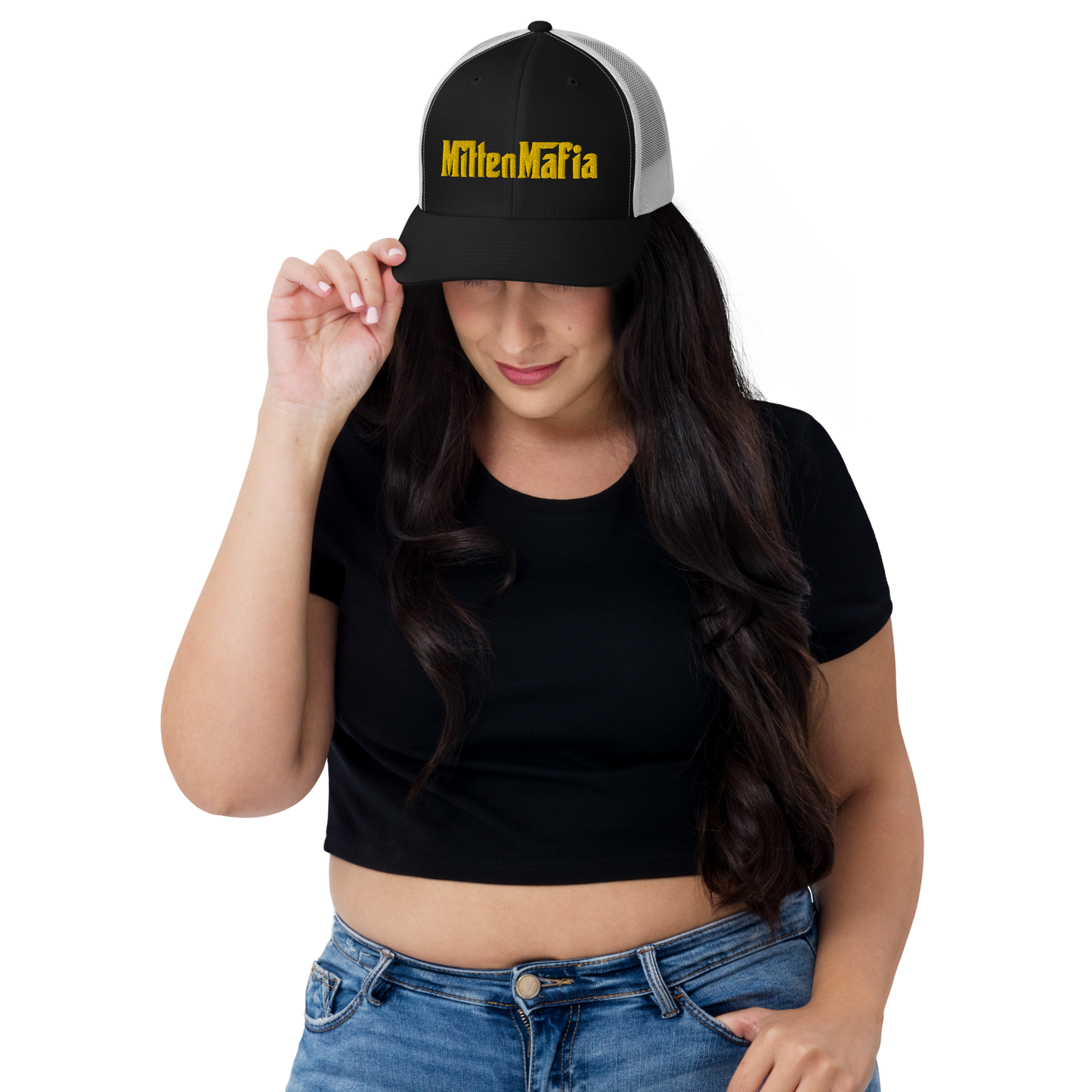 Michigan 'MittenMafia' Trucker Hat (Gangster Font) | Gold Embroidery