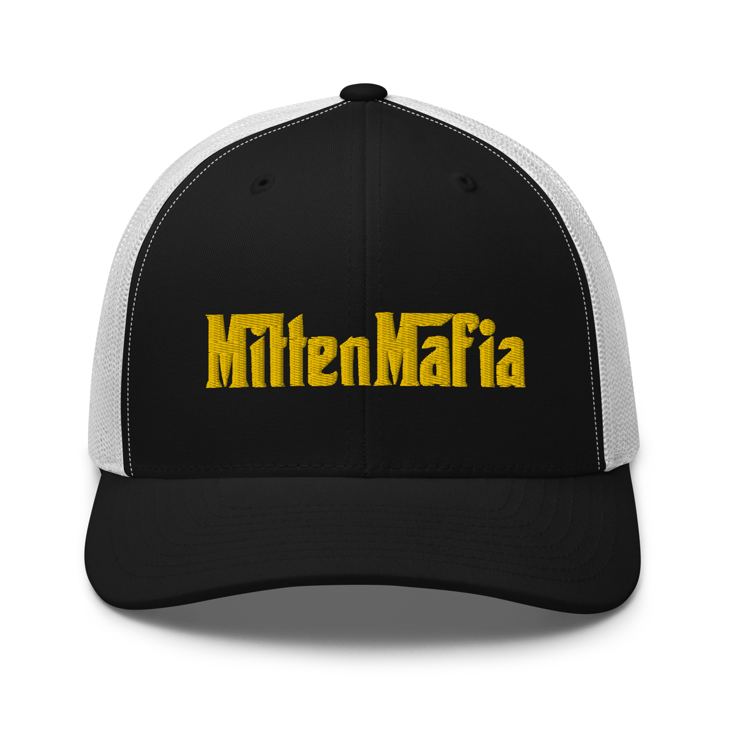 Michigan 'MittenMafia' Trucker Hat (Gangster Font) | Gold Embroidery