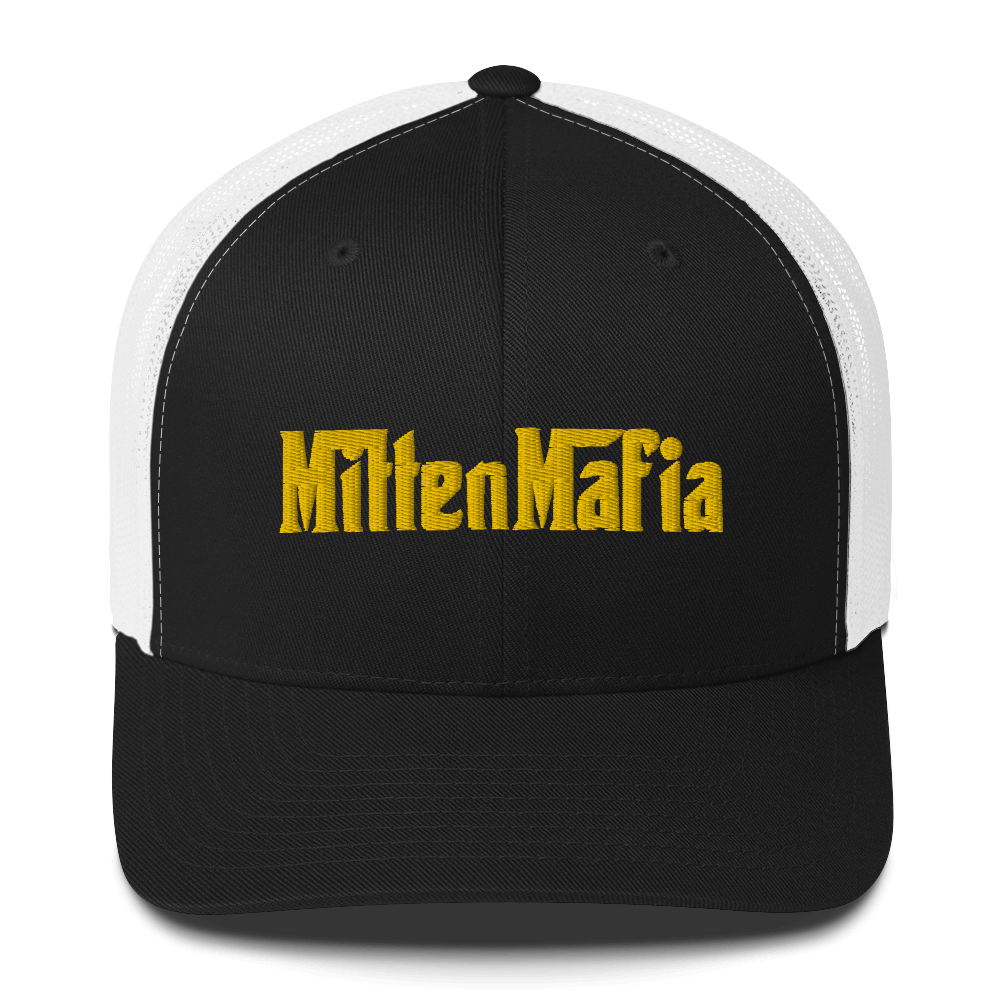 Michigan 'MittenMafia' Trucker Hat (Gangster Font) | Gold Embroidery