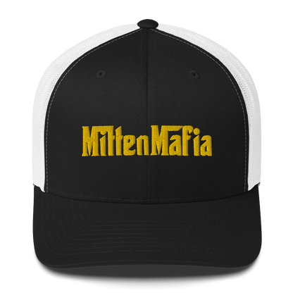 Michigan 'MittenMafia' Trucker Hat (Gangster Font) | Gold Embroidery