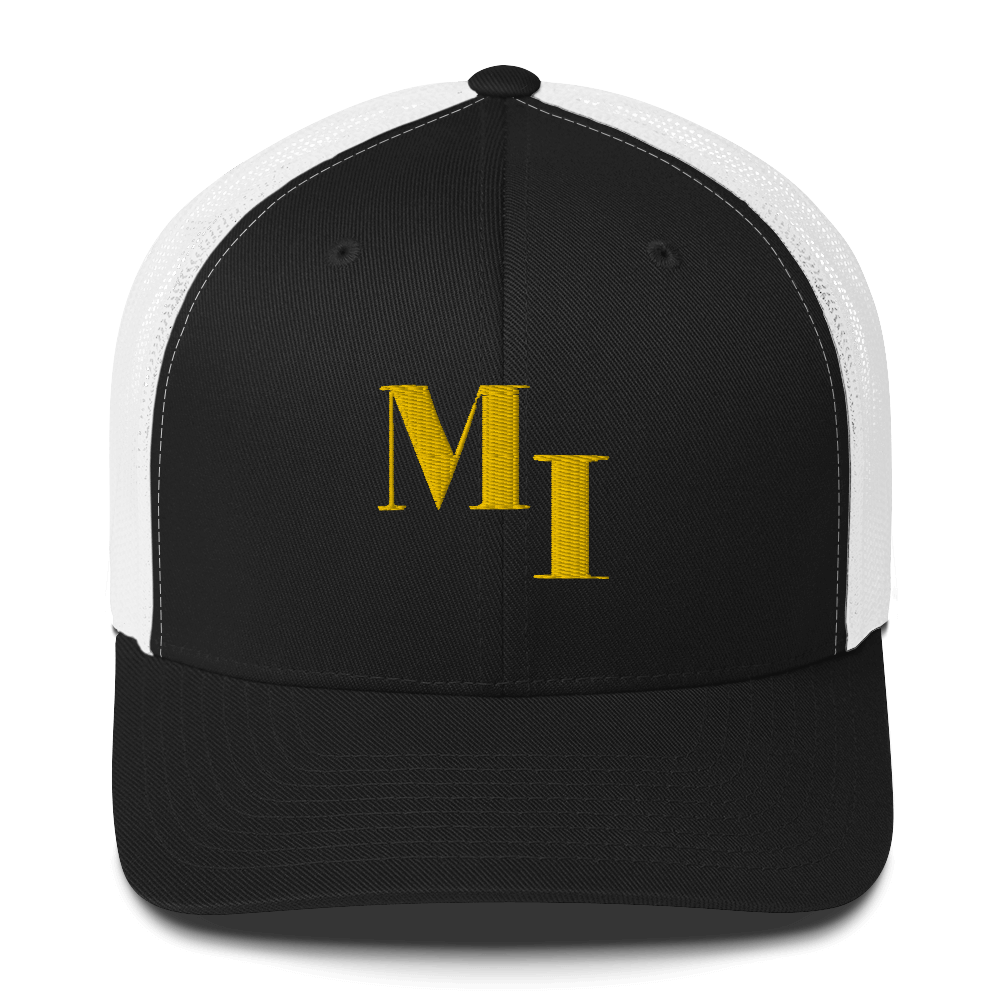 Michigan 'MI' Trucker Hat (Didone Logotype) | Gold Embroidery