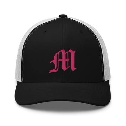 Michigan 'Old English M' Trucker Hat | Pink Embroidery