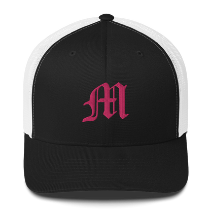 Michigan 'Old English M' Trucker Hat | Pink Embroidery