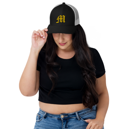 Michigan 'Old English M' Trucker Hat | Gold Embroidery