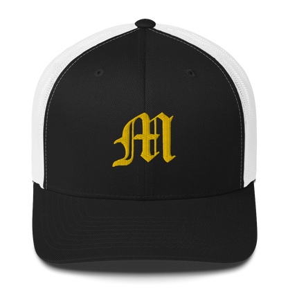 Michigan 'Old English M' Trucker Hat | Gold Embroidery