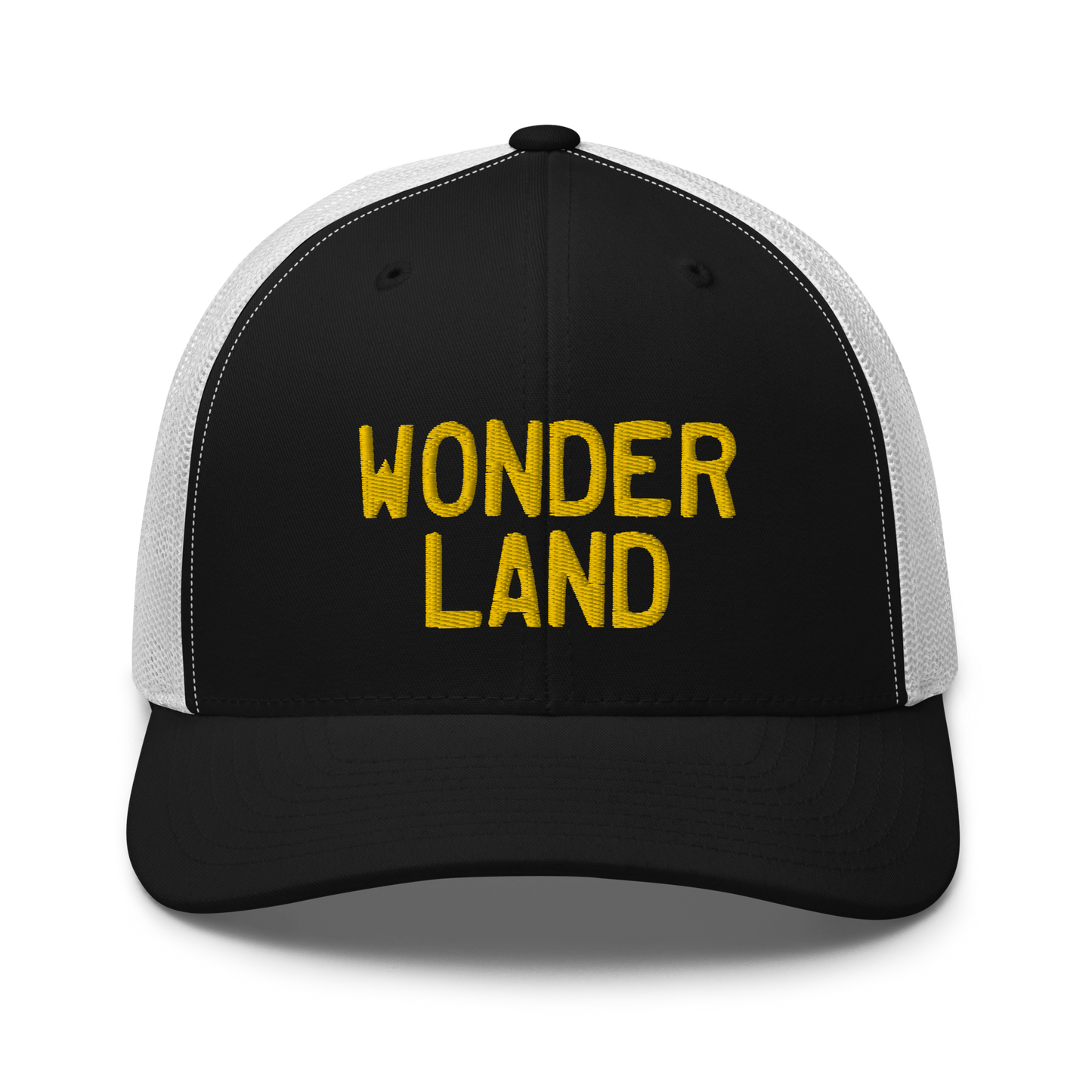 Michigan 'Wonderland' Trucker Hat (Licence Plate Font) | Gold Embroidery