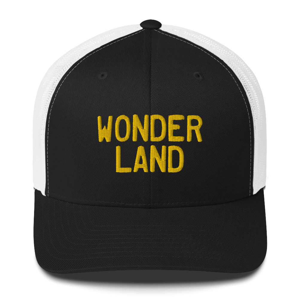 Michigan 'Wonderland' Trucker Hat (Licence Plate Font) | Gold Embroidery