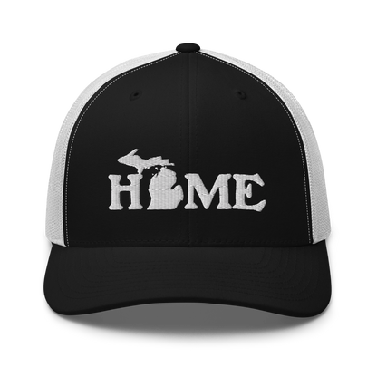 Michigan 'Home' Trucker Hat (Woodcut Font)