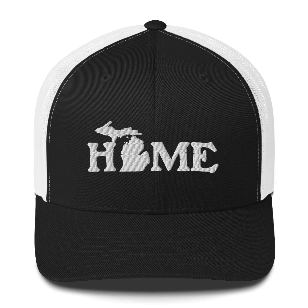 Michigan 'Home' Trucker Hat (Woodcut Font)