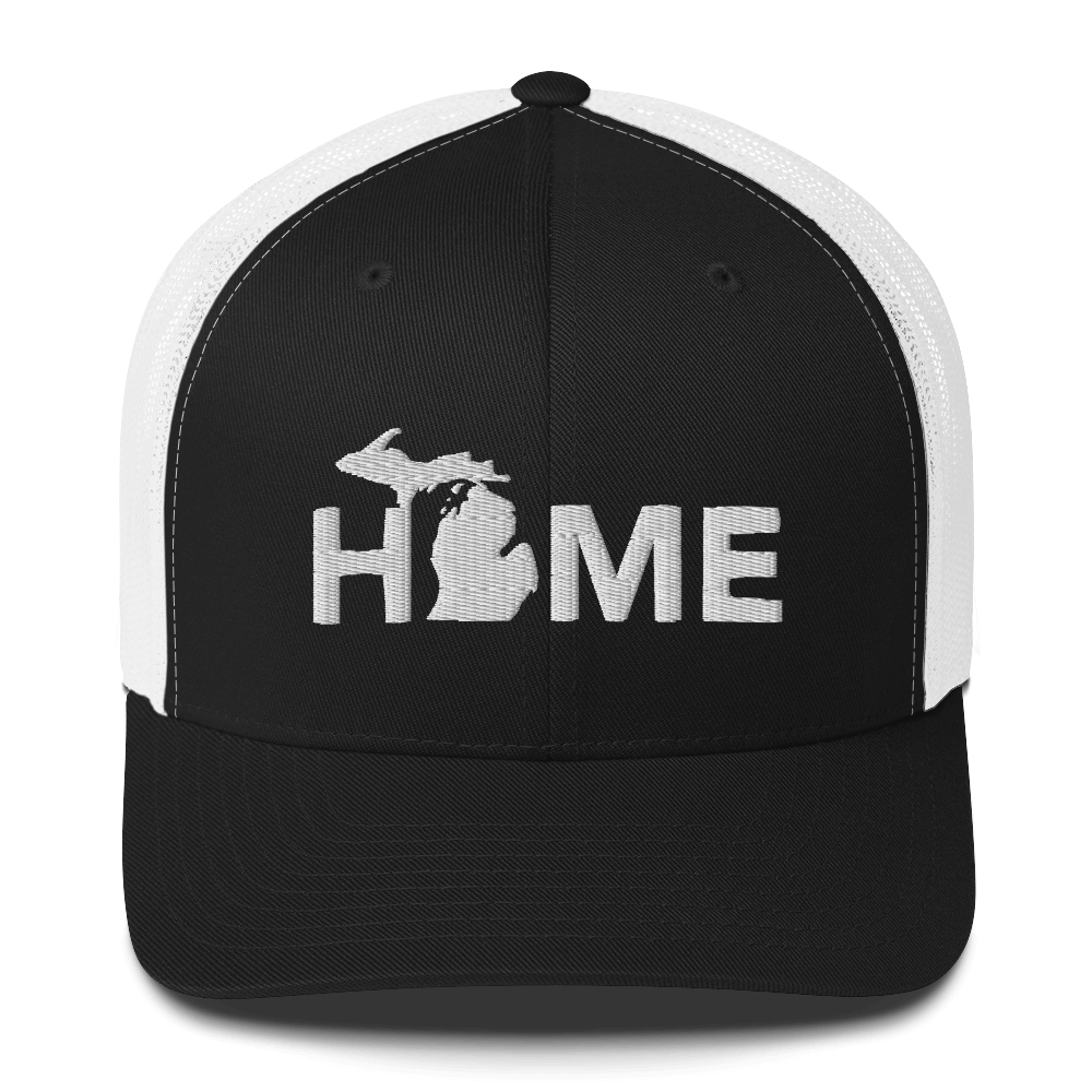 Michigan 'Home' Trucker Hat (Geometric Sans Font)