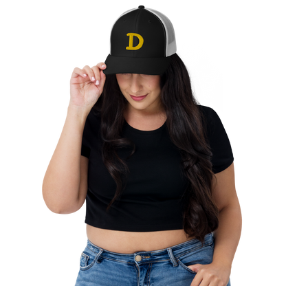 Detroit 'Old French D' Trucker Hat | Gold Embroidery