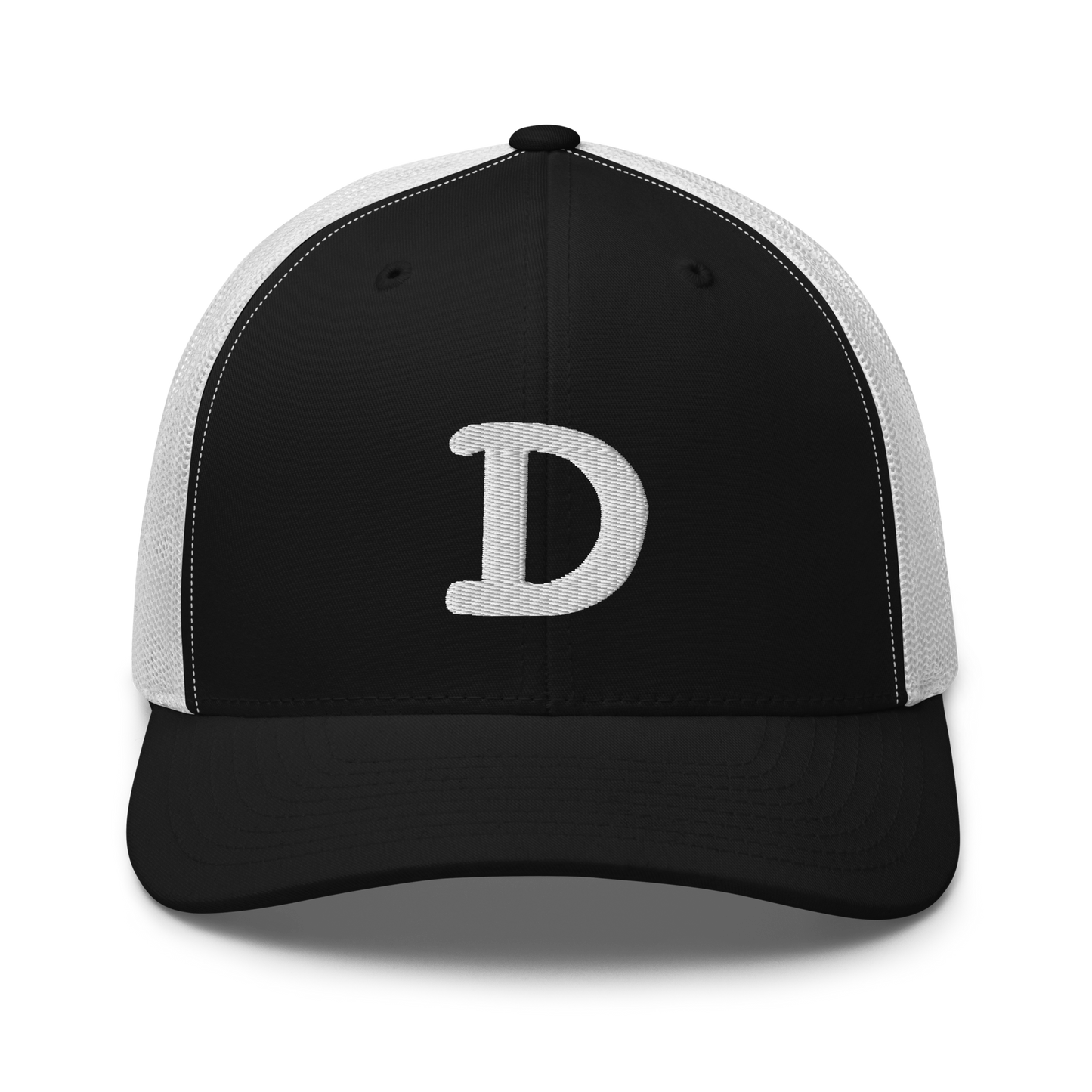 Detroit 'Old French D' Trucker Hat | White/Navy Embroidery