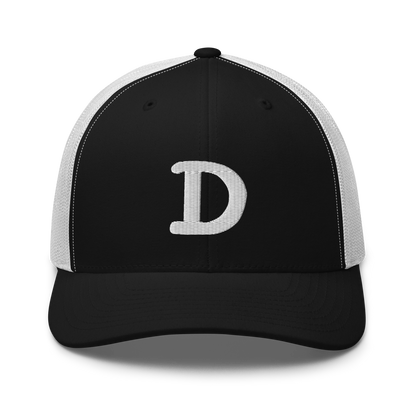 Detroit 'Old French D' Trucker Hat | White/Navy Embroidery