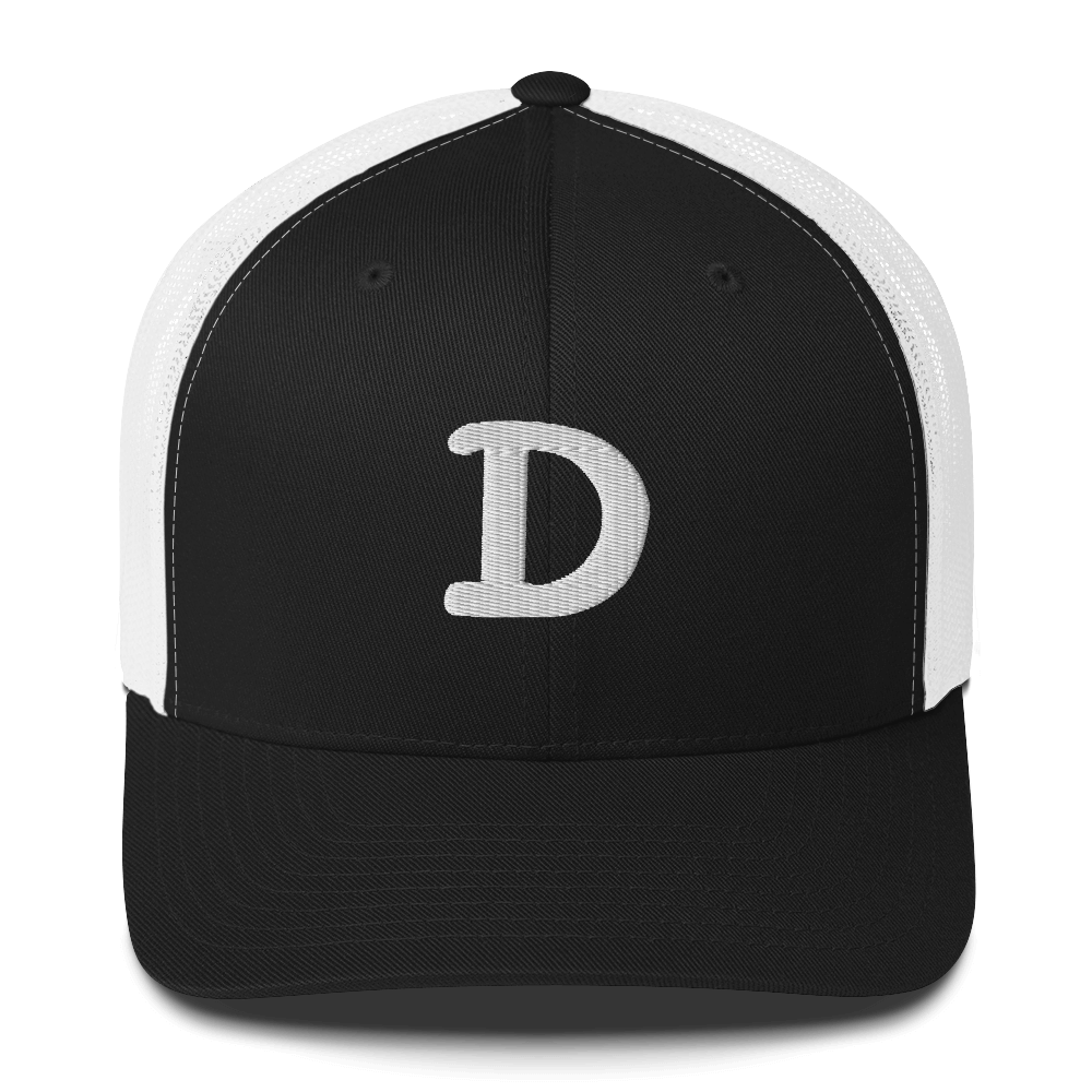 Detroit 'Old French D' Trucker Hat | White/Navy Embroidery