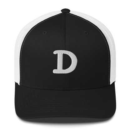 Detroit 'Old French D' Trucker Hat | White/Navy Embroidery