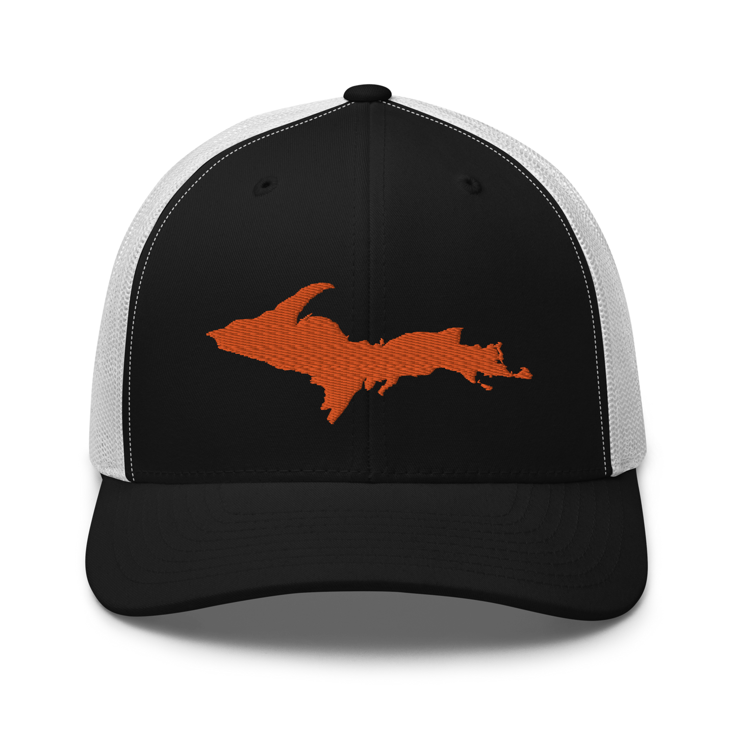 Michigan Upper Peninsula Trucker Hat (w/ Orange UP Outline)