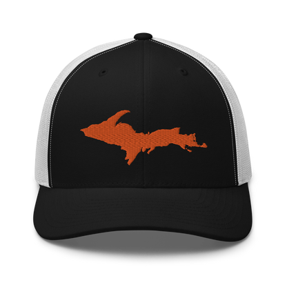 Michigan Upper Peninsula Trucker Hat (w/ Orange UP Outline)