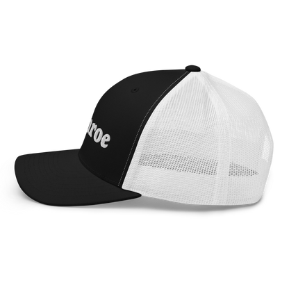 'Monroe' Trucker Hat | White/Black Embroidery