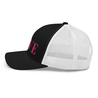 Michigan 'Love' Trucker Hat (Didone Font) | Pink Embrodiery