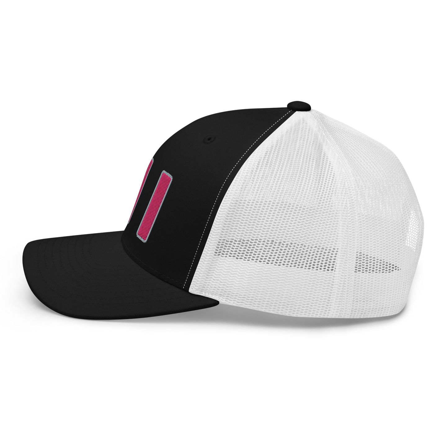 Michigan 'MI' Trucker Hat (1940s Baseball Font) | Pink Embroidery