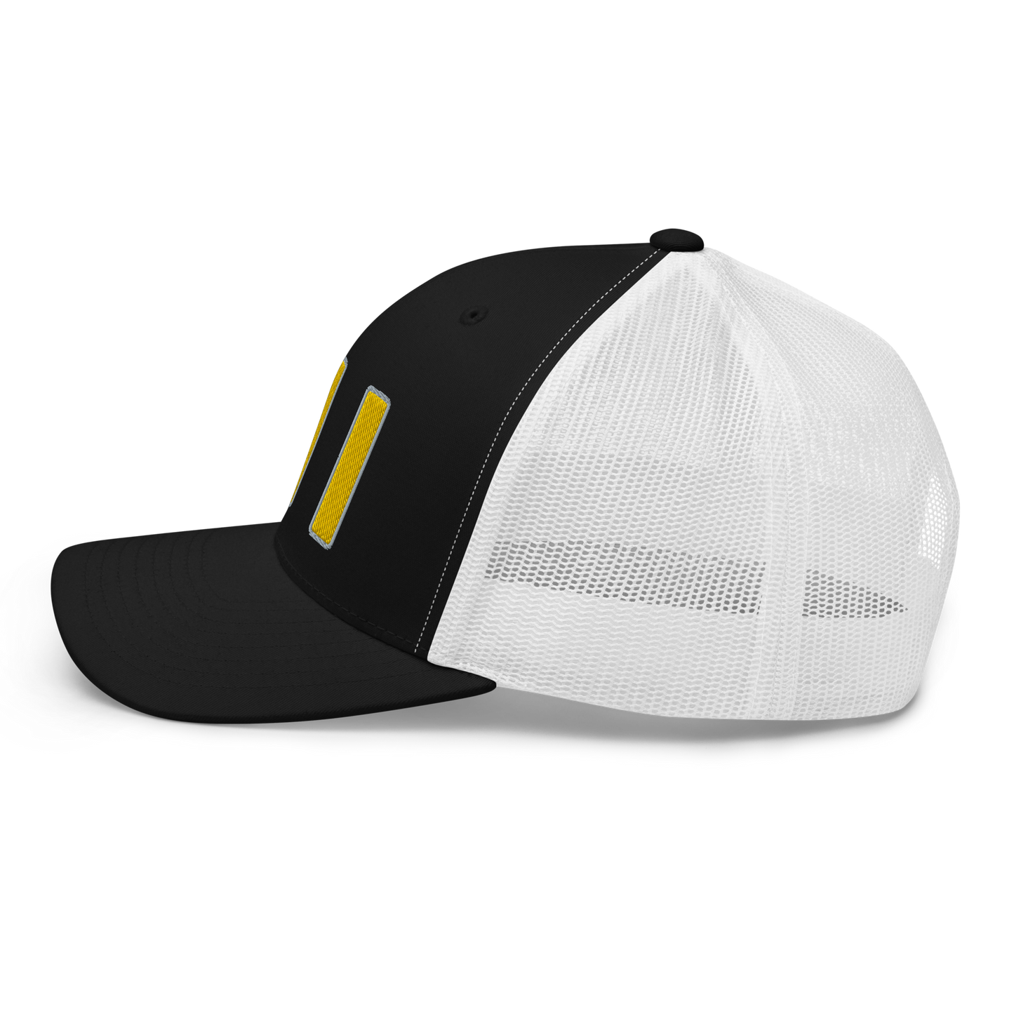 Michigan 'MI' Trucker Hat (1940s Baseball Font) | Gold Embroidery