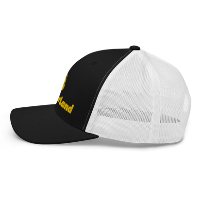 Michigan 'Wonderland' Trucker Hat (Geometric Sans Font) | Gold Embroidery