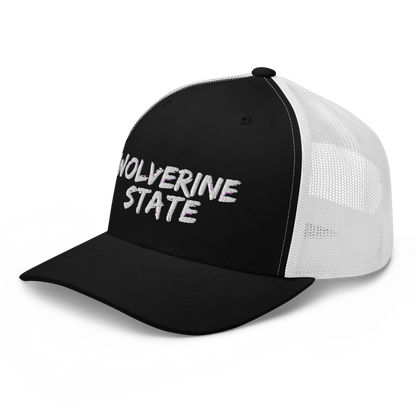 Michigan 'Wolverine State' Trucker Hat (Angry Brush Font)