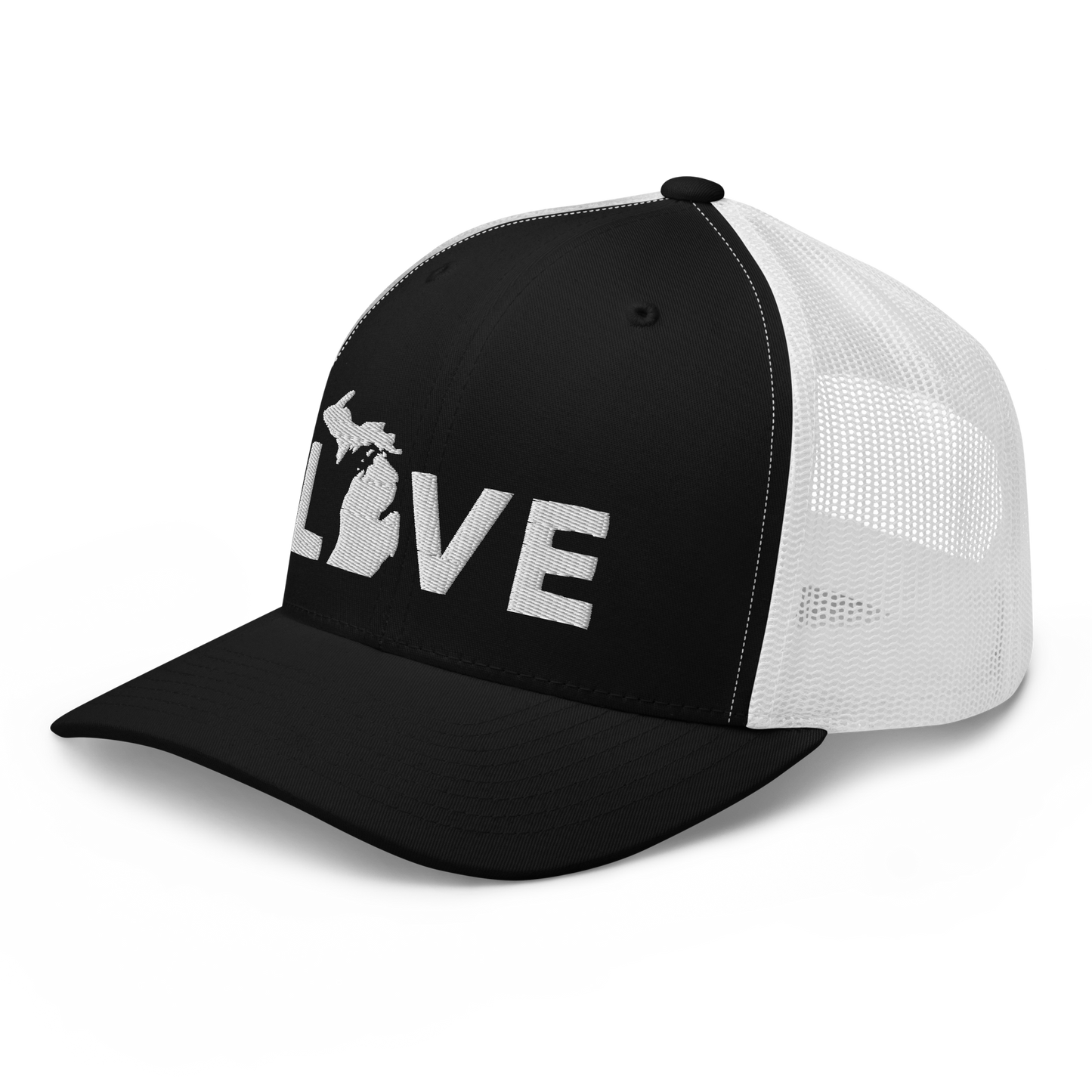 Michigan 'Love' Trucker Hat (Geometric Sans Font)