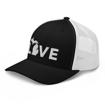 Michigan 'Love' Trucker Hat (Geometric Sans Font)