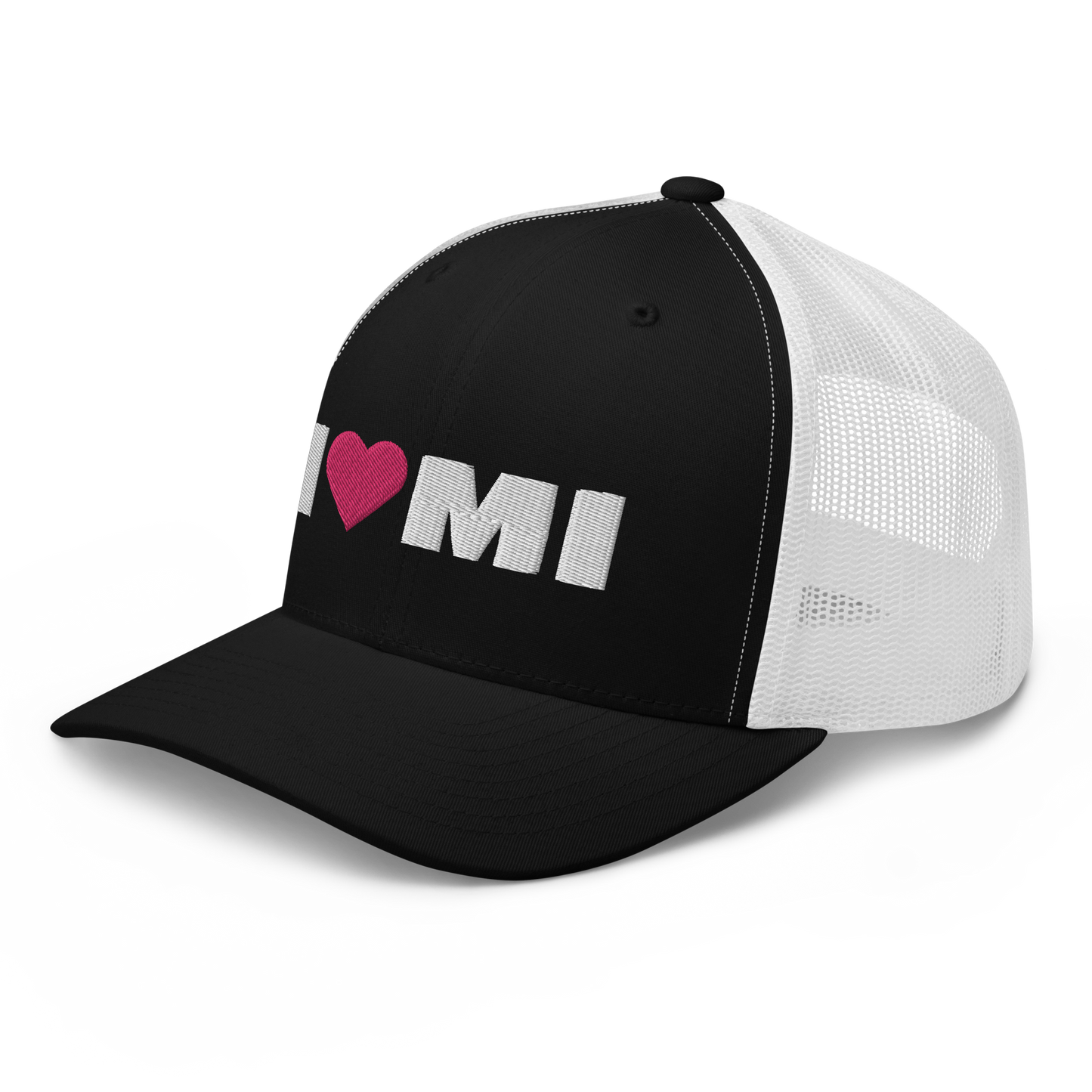 Michigan 'I ❤️ MI' Trucker Hat (French Olive Font)