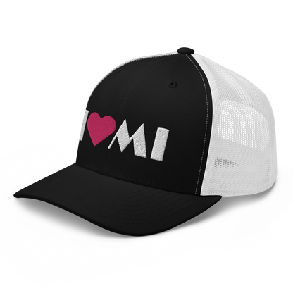 Michigan 'I ❤️ MI' Trucker Hat (Art Deco Font)