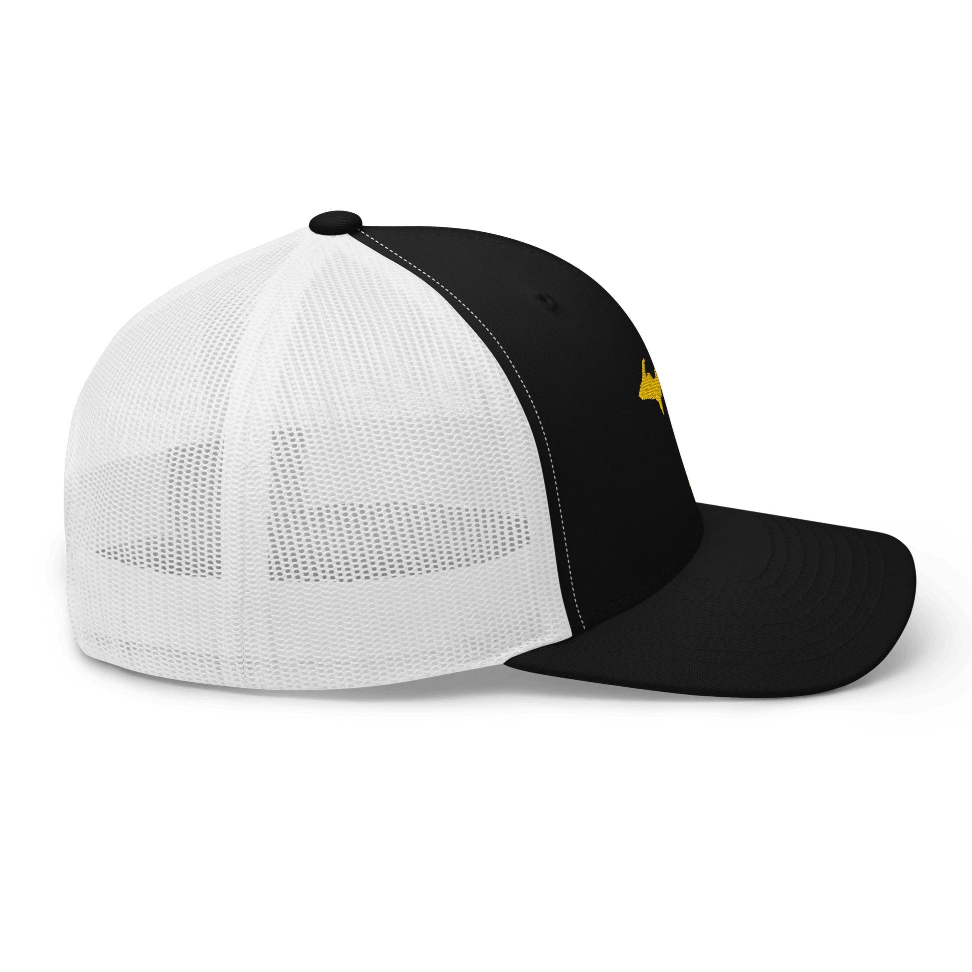 Michigan Trucker Hat (w/ Michigan Outline) | Gold Embroidery - Circumspice Michigan