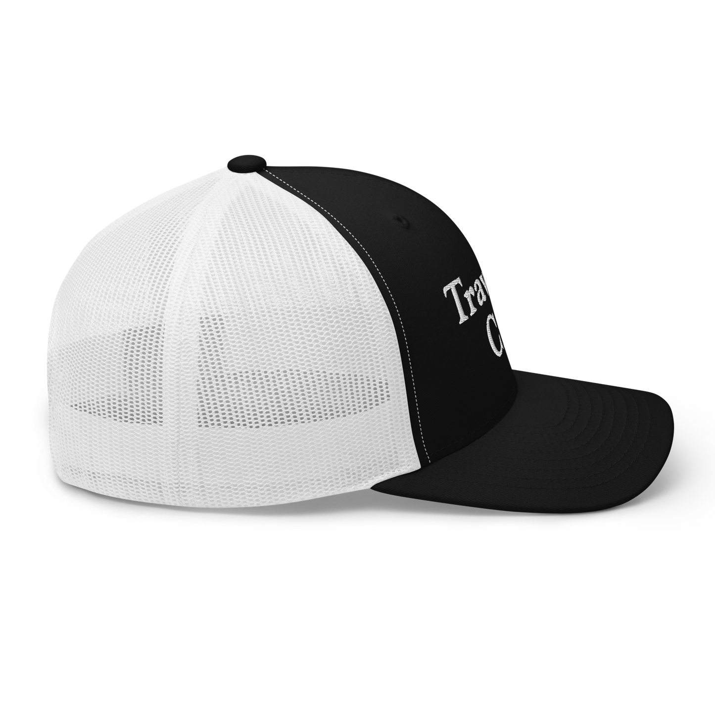 'Traverse City' Trucker Hat | White/Black Embroidery