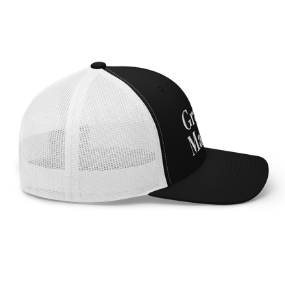 'Grand Marais' Trucker Hat | White/Black Embroidery